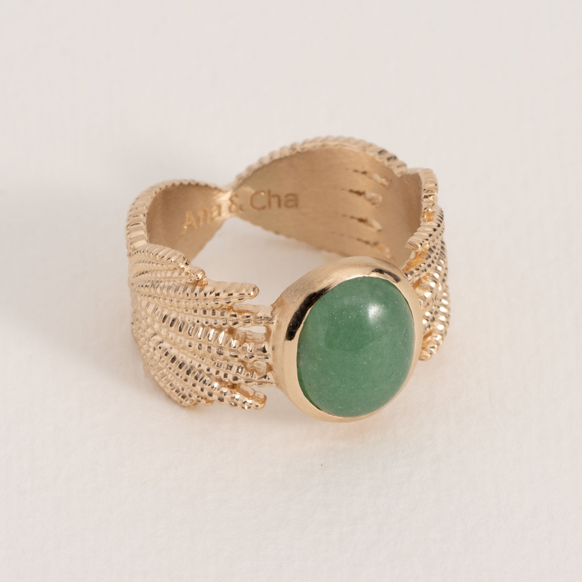 Bague Gina aventurine en plaqué or