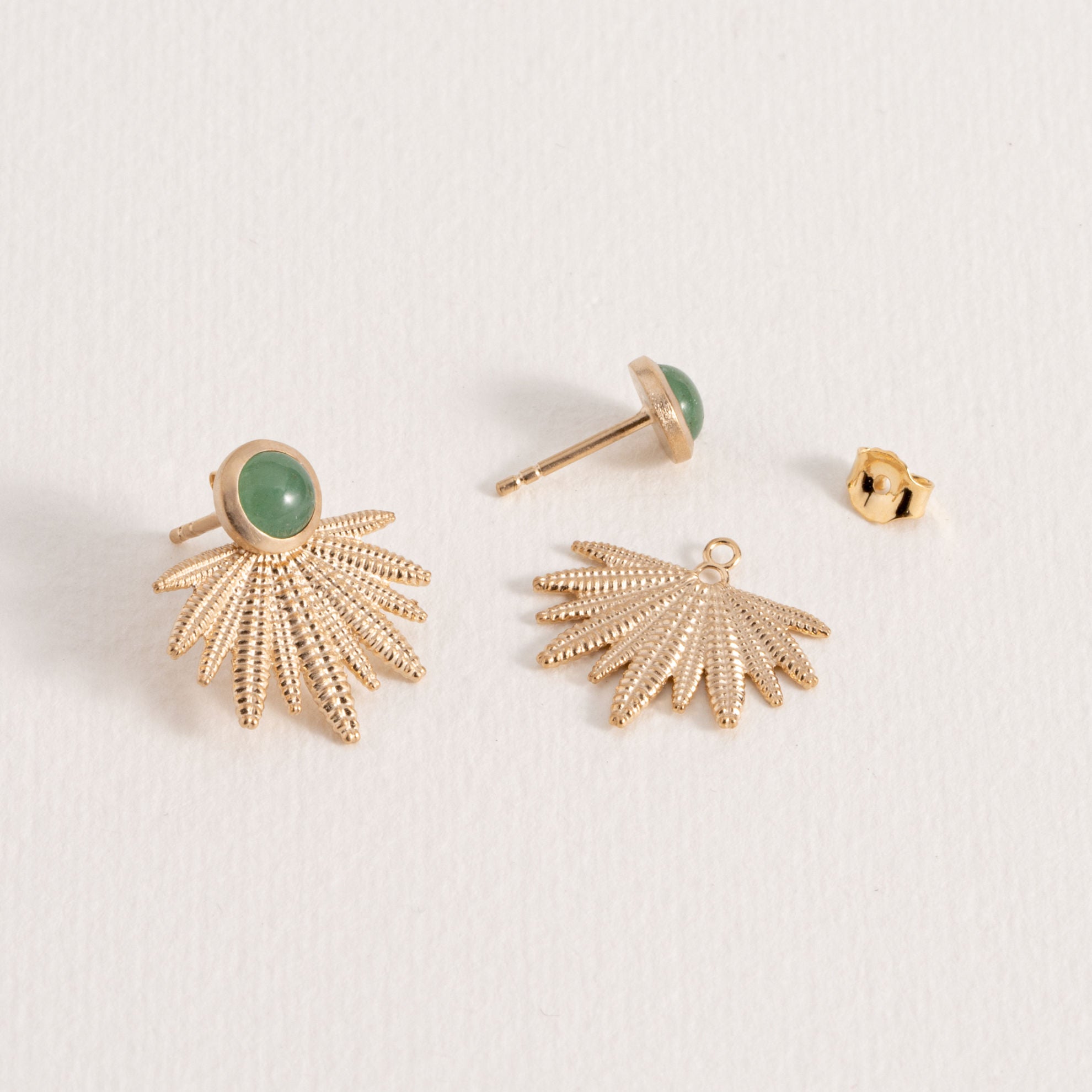 Gina Aventureine Earrings - Gold Plated | Ana & Cha