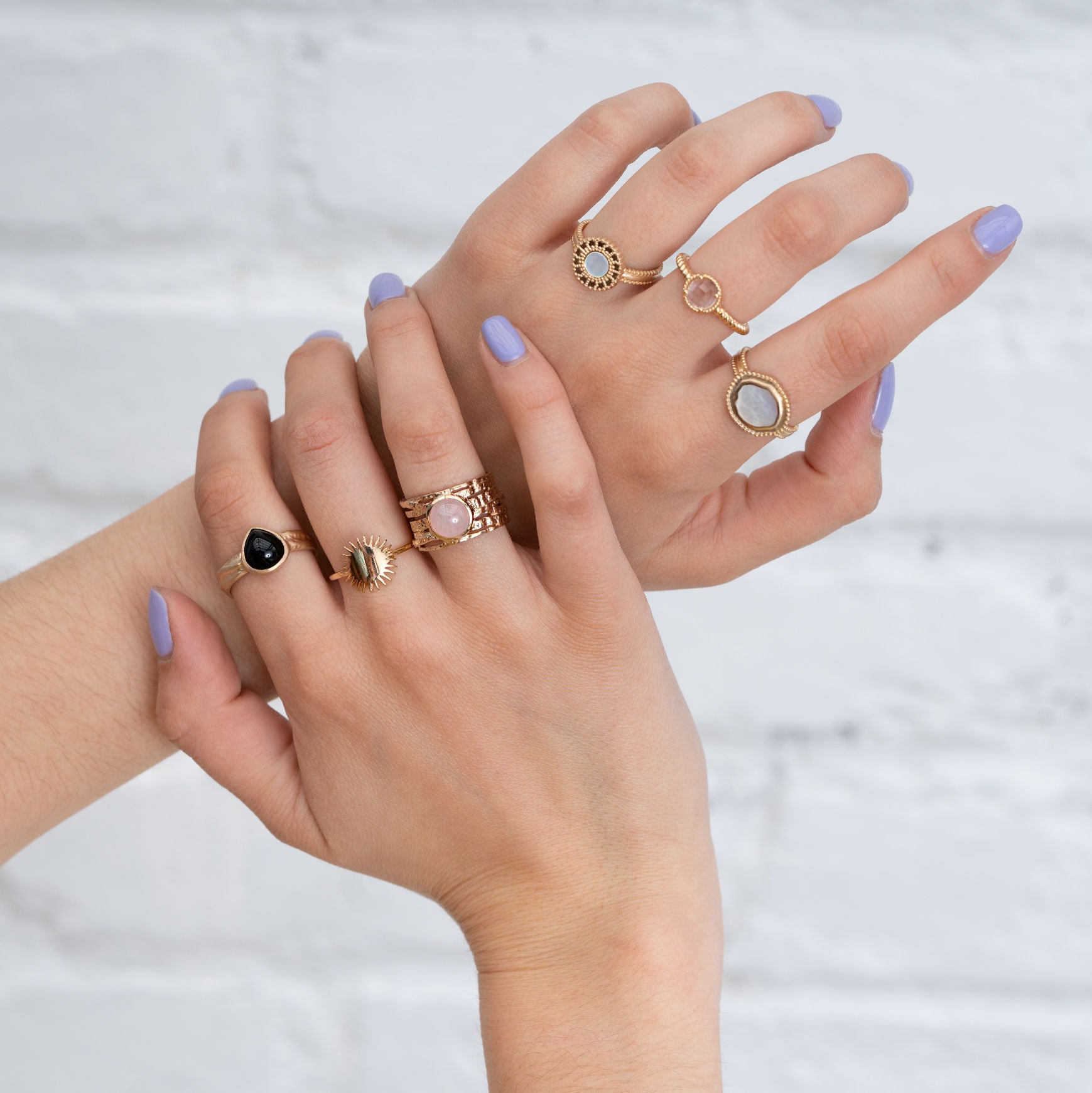 Rosa Rosenquarz-Ring – vergoldet | Ana & Cha