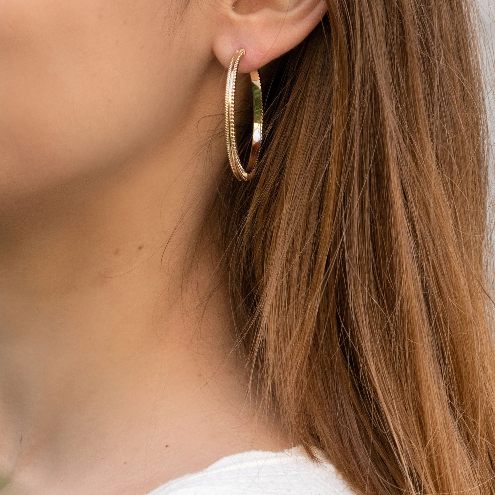 Pendientes de aro Zoé de 40 mm chapados en oro
