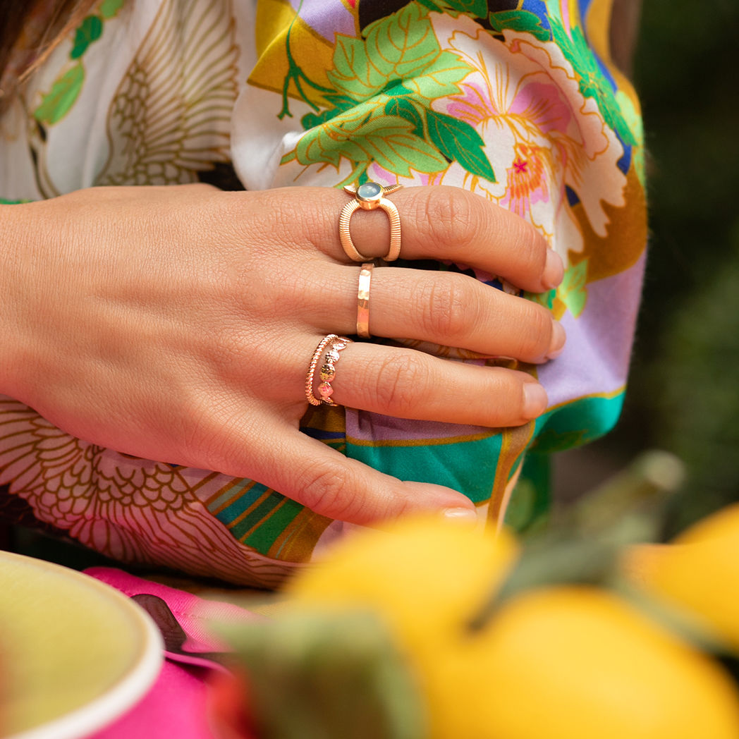 Bague Ana & Cha Célestine Agate Bleue