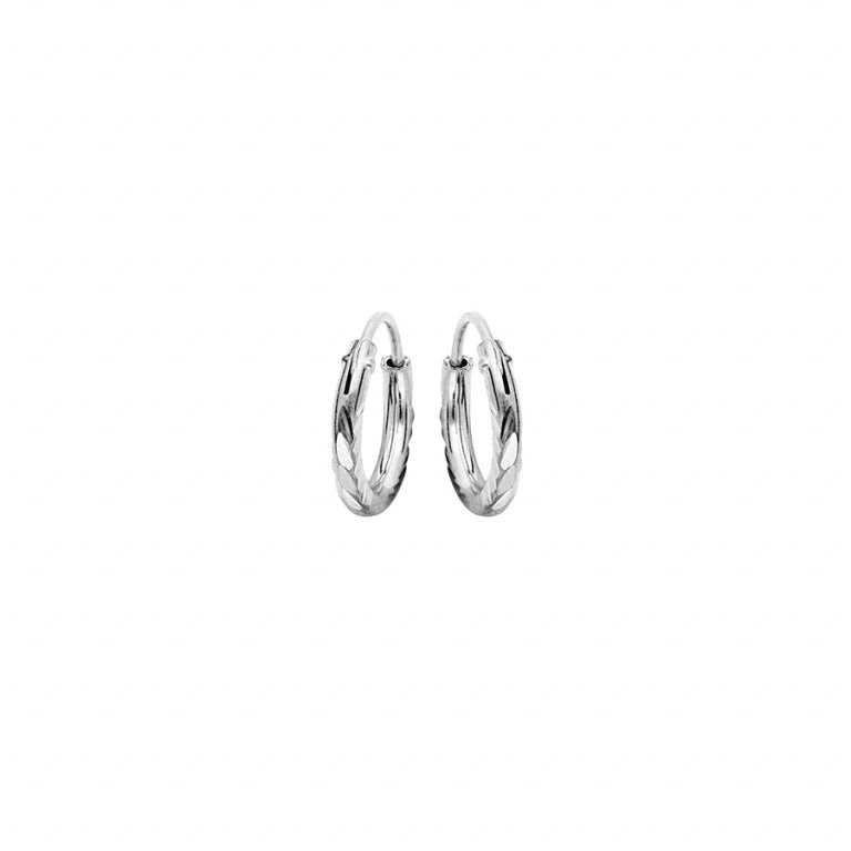 Gestreepte diamanten oorringen – Zilver | Azulin