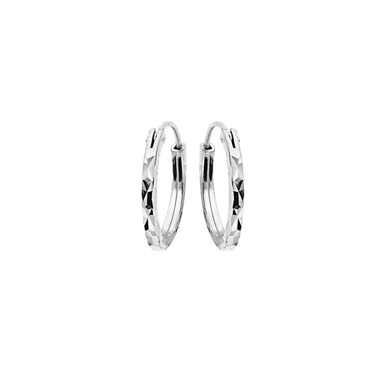 Créoles Plate Diamantée – Argent | Azuline