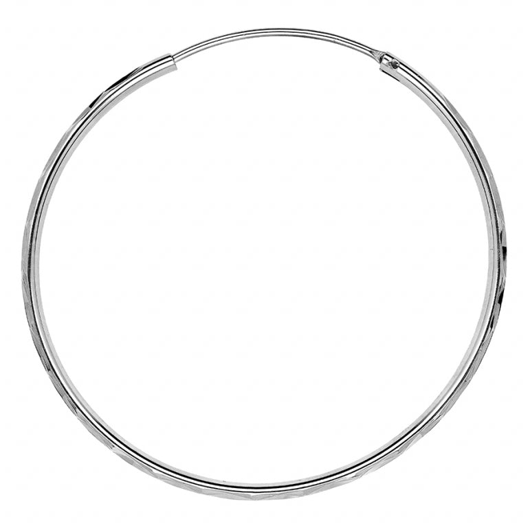Diamond Ribbon Hoop Earrings – Ασημί | Άποψη Azulin 2