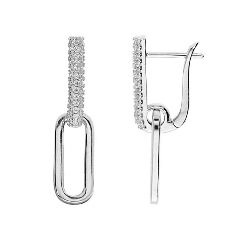 Pavé Earrings – Silver | Azuline