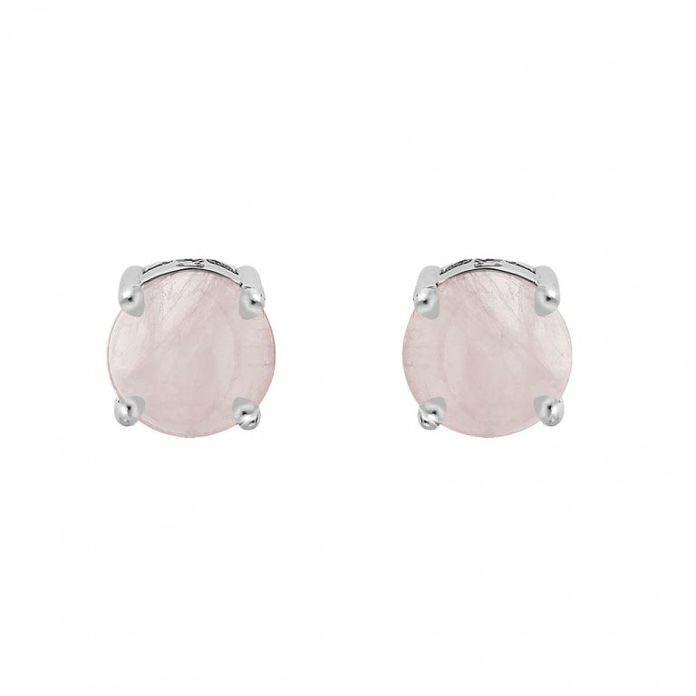 Rose Quartz Örhängen – Silver | Azulin