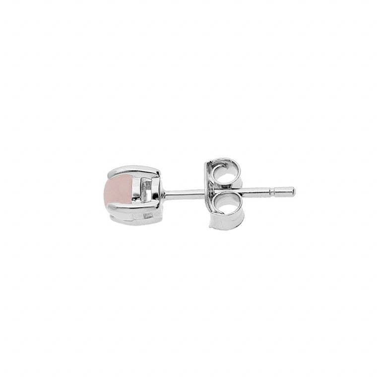 Rose Quartz Örhängen – Silver | Azulin view 2