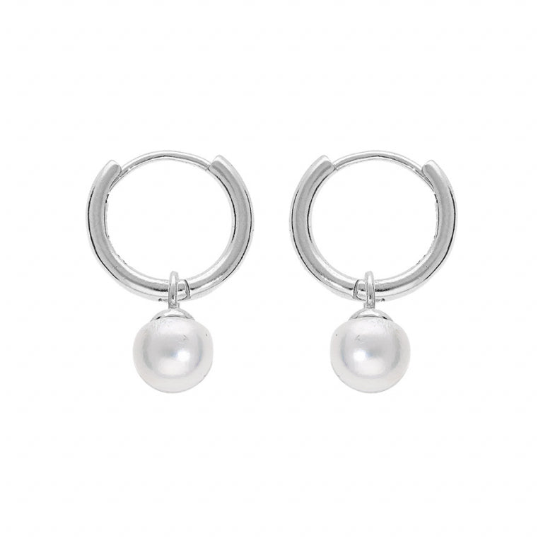 Créoles Perle – Argent | Azuline