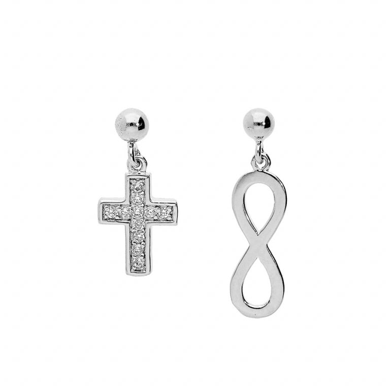 Cross Örhängen – Silver | Azulin