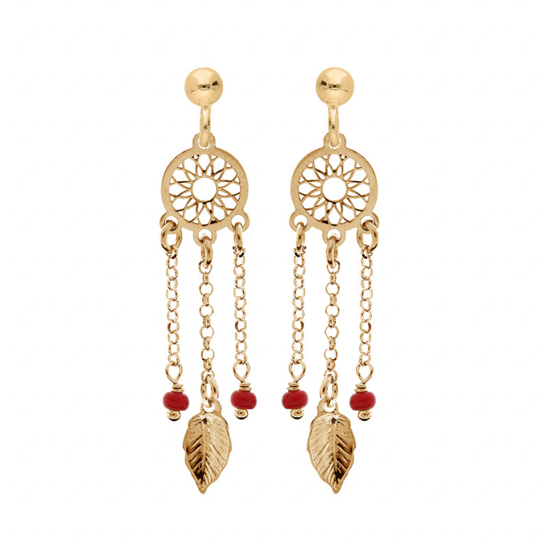 Dream Catcher Earrings – Ασημένια επιχρυσωμένα με λεπτό χρυσό | Azulin