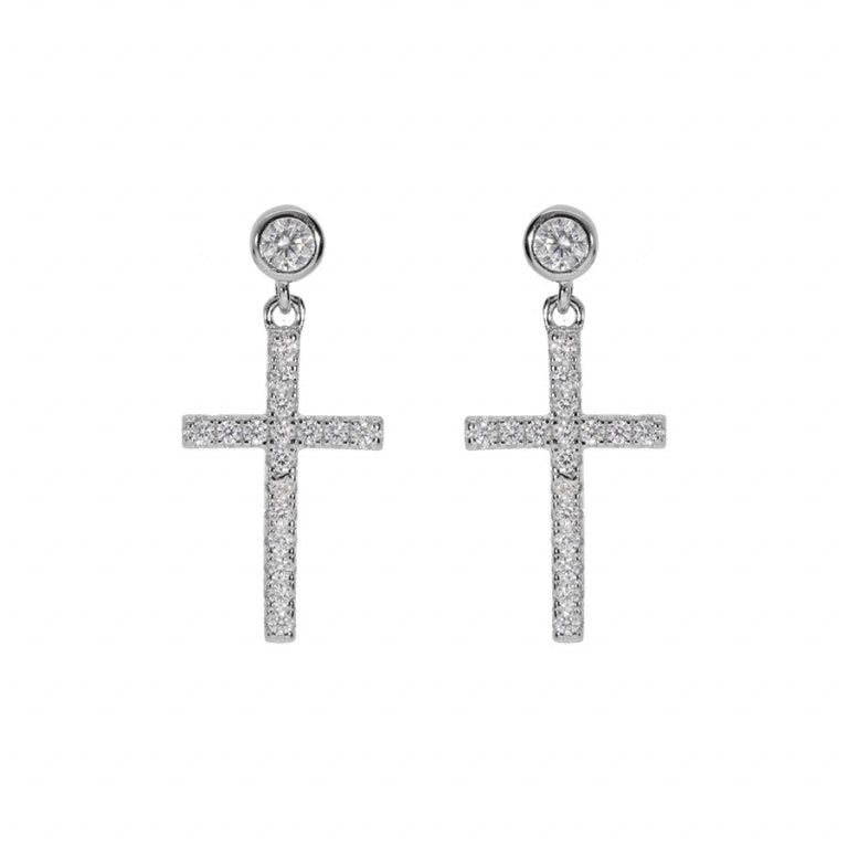 Cross Örhängen – Silver | Azulin