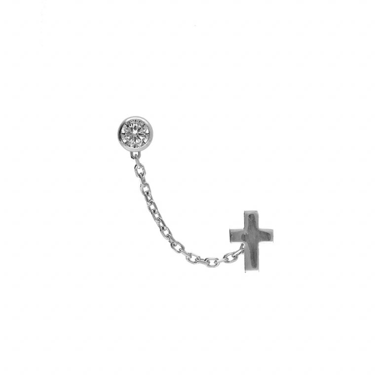 Cercei Chainette Cross – Argint | Azulin