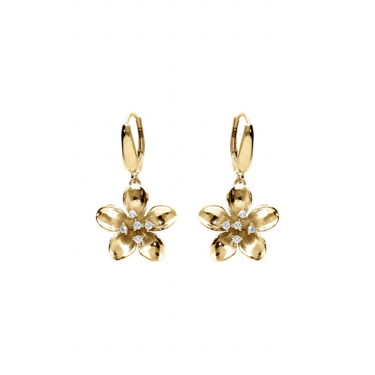 Boucles d’Oreilles Fleur – Argent Doré à l’Or Fin | Azuline