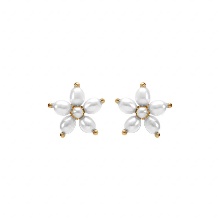 Brincos Flor – Prata Dourada com Ouro Fino | Azuline