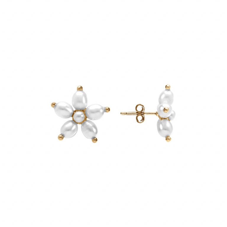 Brincos Flor – Prata Dourada com Ouro Fino | Azuline ver 2