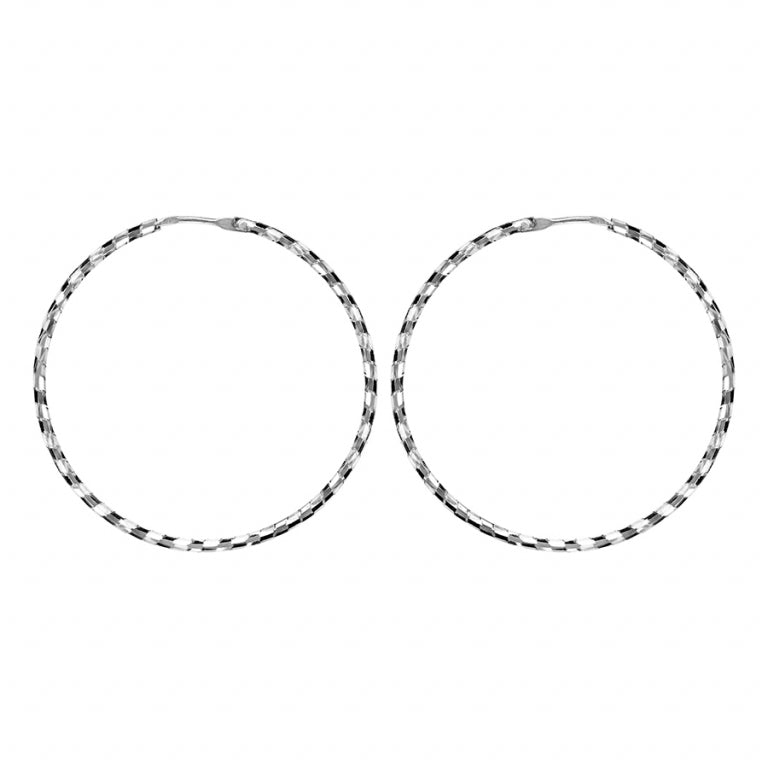 Diamond Wire Hoop Earrings – Silver | Azuline