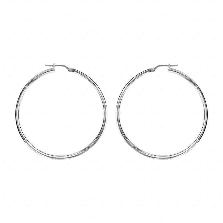 Wavy Hoop Earrings – Silver | Azuline