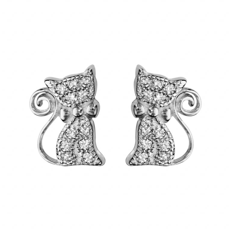 Cat Earrings – Silver | Azuline