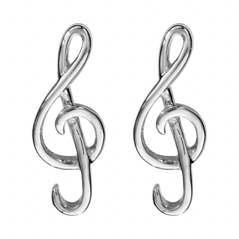 Smooth Treble Clef fülbevaló – ezüst | Azulin