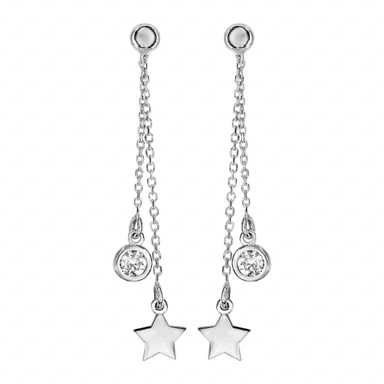 Double Dangle Øreringe – Sølv | Azulin