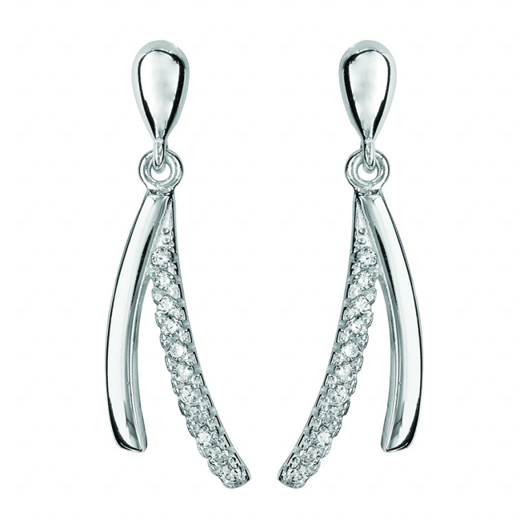 Inverted V Earrings – Silver | Azuline