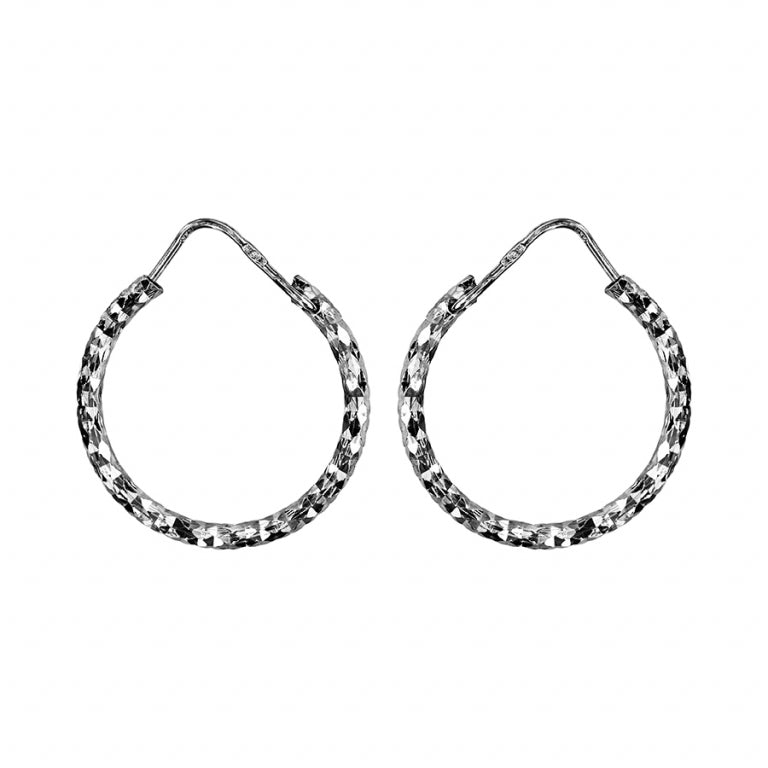Oorringen met diamanten – zilver | Azulin