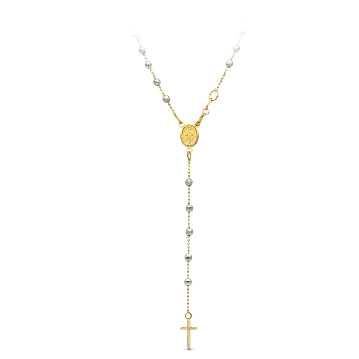 18K Chapelet Rosaire Or Bicolore 45 Cm