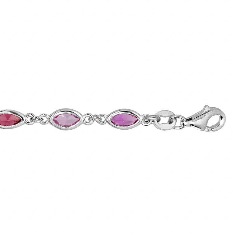 Junior Cubic Zirconia Gradient Rose Armbånd – Sølv | Azulin view 2