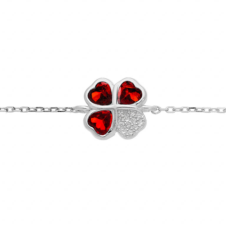 Bracciale trifoglio – Argento | Azuline vista 2