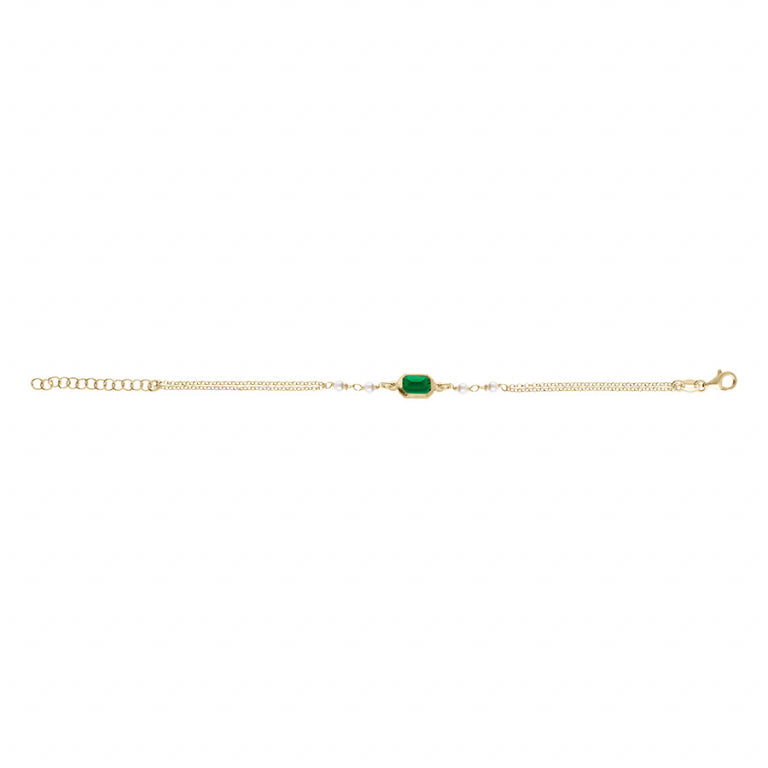 Bracelet Rectangulaire – Argent Doré à l’Or Fin | Azuline vue 2
