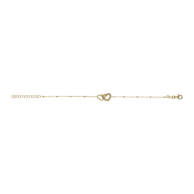 Bracelet Cœur – Argent Doré à l’Or Fin | Azuline vue 2
