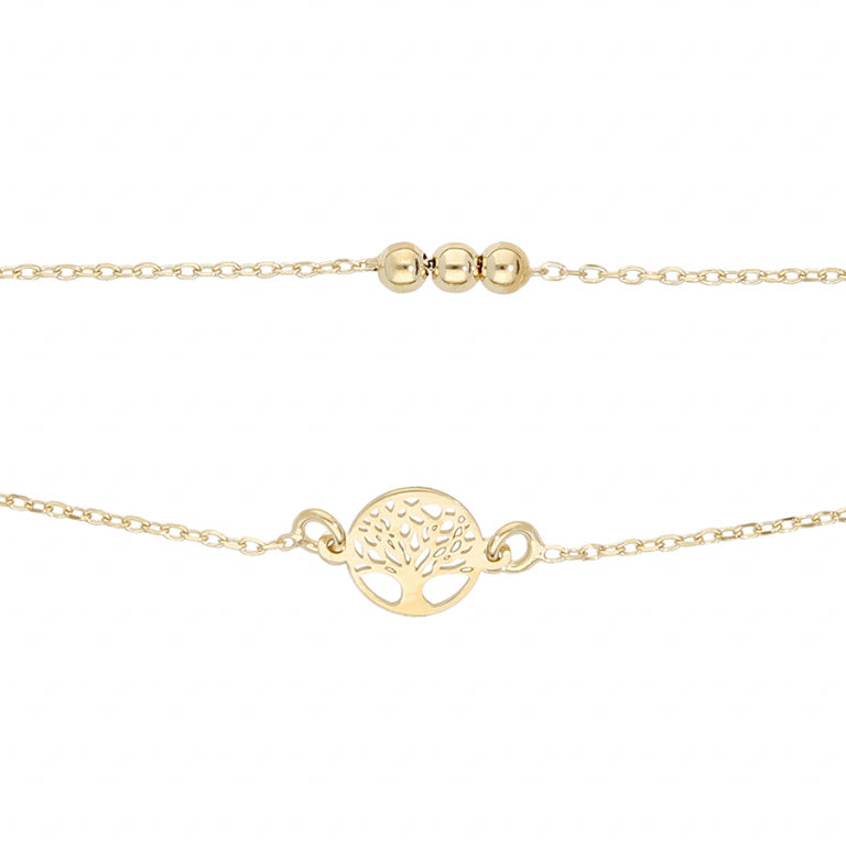 Armband met dubbele ketting – zilver verguld met fijn goud | Azulin