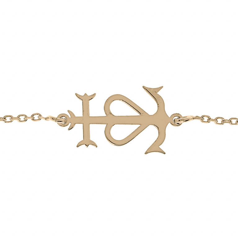 क्रॉस ब्रेसलेट - बढ़िया सोने से जड़ित चांदी | अज़ुलिन दृश्य 2