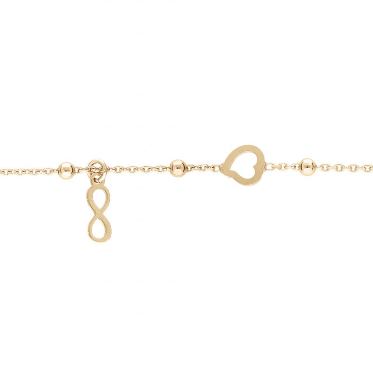 Tassel Heart Bracelet – Silver Gilded with Fine Gold | Azuline view 2
