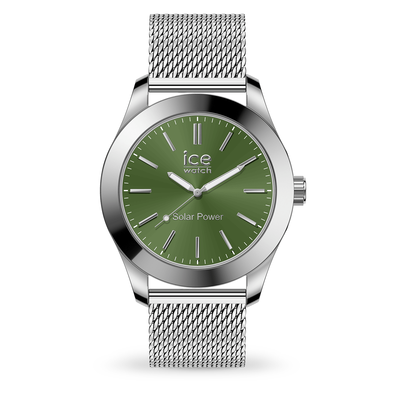 Carcasa din oțel inoxidabil Ice-Watch Solar Power Silver Green 023796