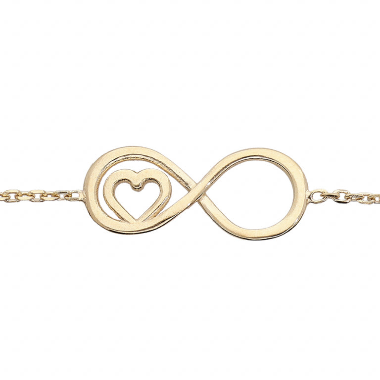 Βραχιόλι Infinity Heart – Ασημένιο επιχρυσωμένο με λεπτό χρυσό | Azulin