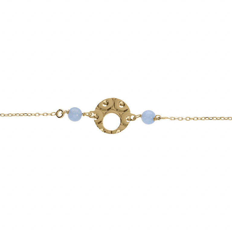 Hammered Pastille Bracelet – Silver Gilded with Fine Gold | Azuline