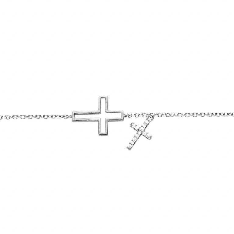 Brățară Double Cross – Argint | Azulin