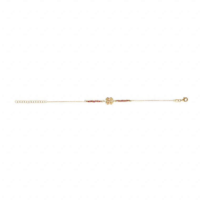 Klaverarmband – zilver verguld met fijn goud | Azulin-weergave 2