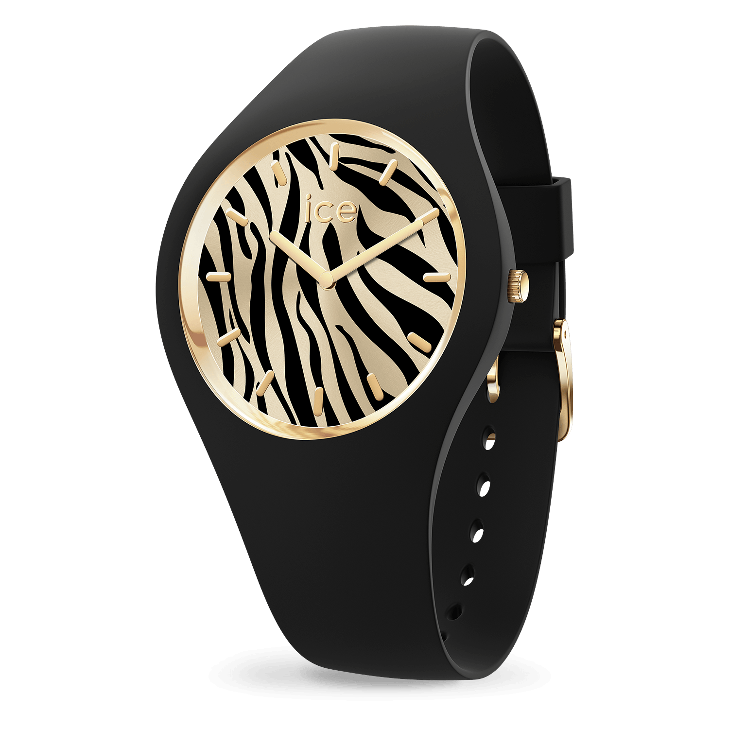 Montre Ice-Watch WILD Black Gold Zebra boîtier silicone 025894