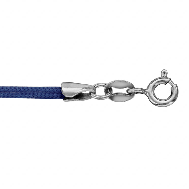 Dubbel marineblauw koord – gerhodineerd zilver | Azulin