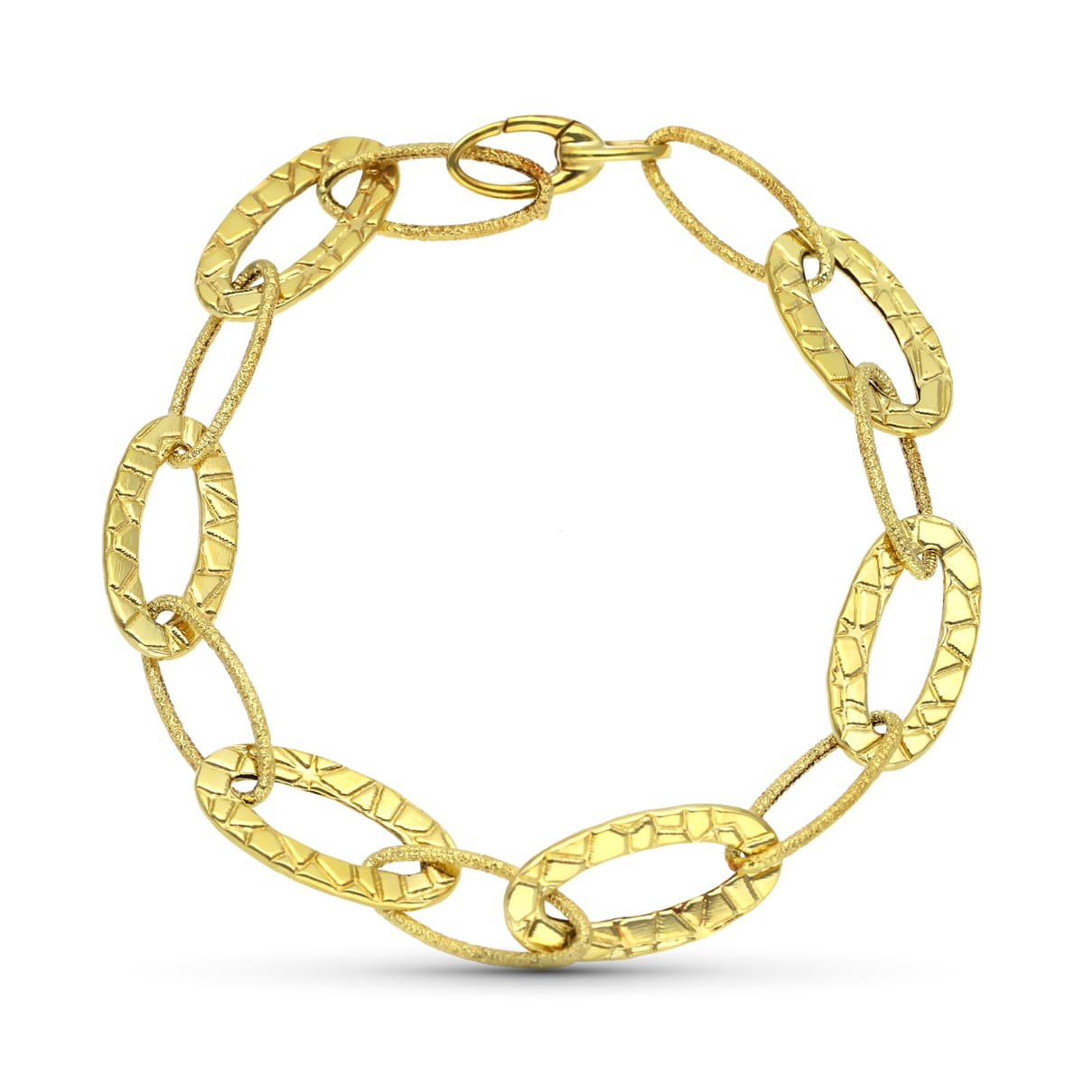 18K gul guld armbånd med ovale links