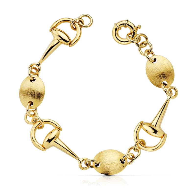 Bracelet Or Jaune 18K Bracelets 14 mm Poids 14.75 Gr Longueur 19.5 Cm