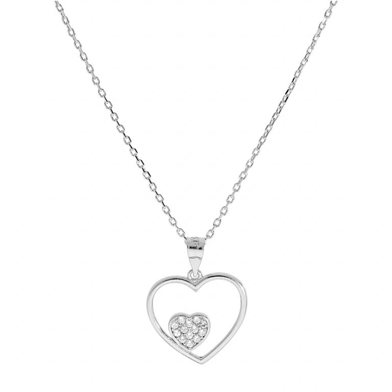 Collar Corazón – Plata | Azuline ver 2