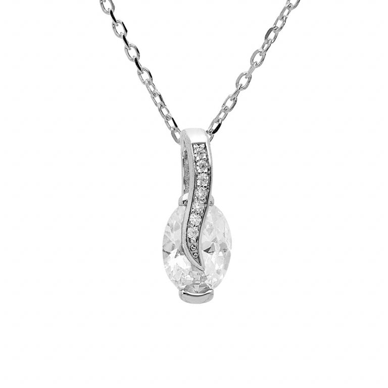 Cubic Zirconia Necklace – Silver | Azuline