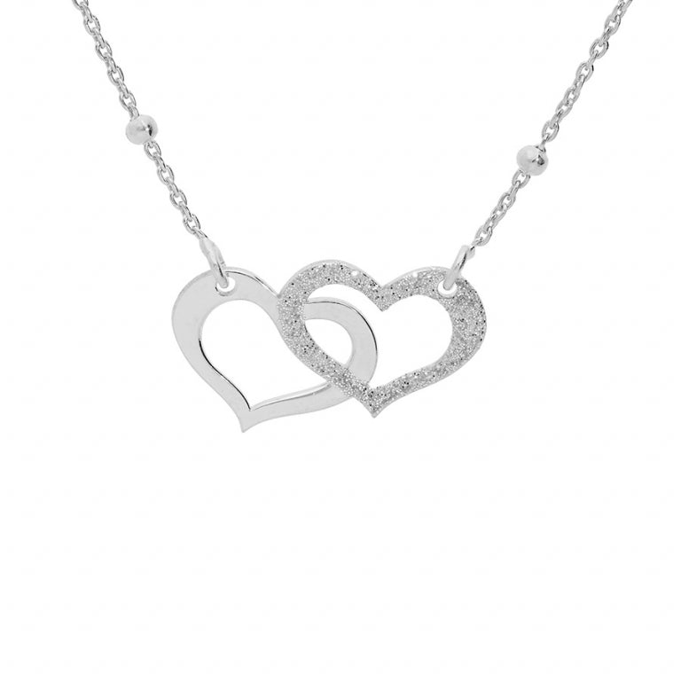 Collier Double Cœur – Argent | Azuline