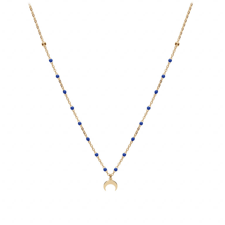 Collier Demi Lune – Argent Doré à l’Or Fin | Azuline vue 2