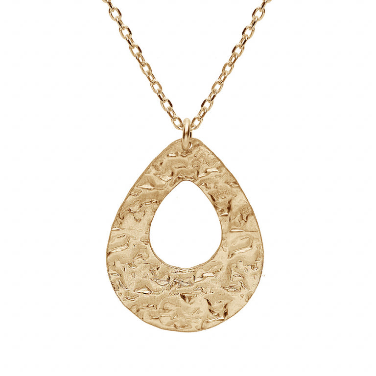 Κολιέ Hammered Drop – Ασημένιο επιχρυσωμένο με λεπτό χρυσό | Azulin