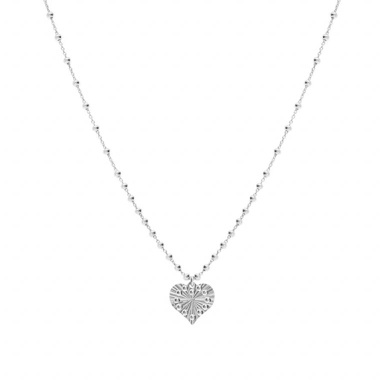 Collar Corazón Martillado – Plata | Azuline ver 2