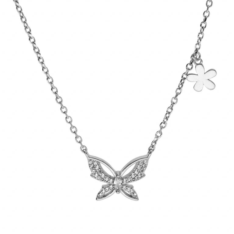 Butterfly Necklace – Silver | Azuline